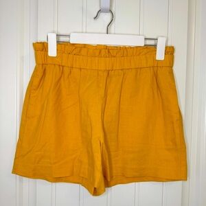 Banana Republic Women's High Waist Shorts with Pockets - Golden Yellow/Marigold